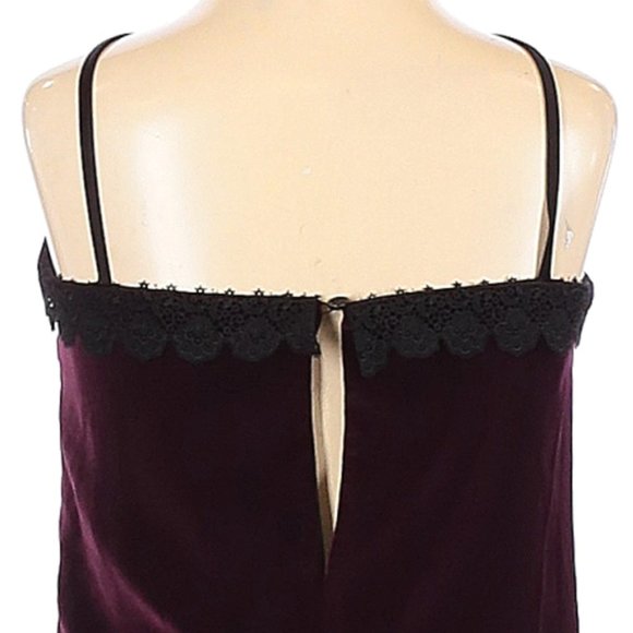 NWT RACIL Burgundy Velvet w/Black Lace Slip Top Size 34 (US 4) - Picture 4 of 4